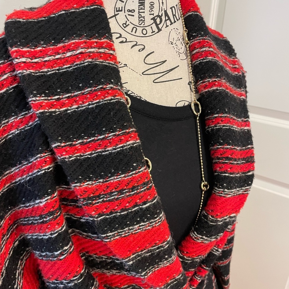 Lauren Ralph Lauren Red and Black Knit Cardigan Southwest - Picture 7 of 13